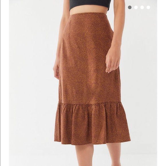 Urban Outfitters Dresses & Skirts - Urban Outfitters Marigold Linen Ruffle Midi Skirt